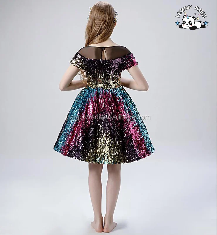 LEZONKIDS - Reversible Sequin Ballet Performance Girls Dress Girls Party Dress Princess Dress for 3-12 Years Made in China